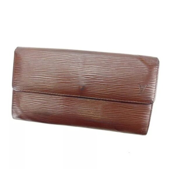 Louis Vuitton Wallet Purse Long Wallet Epi Brown Woman Authentic - Picture 1 of 11